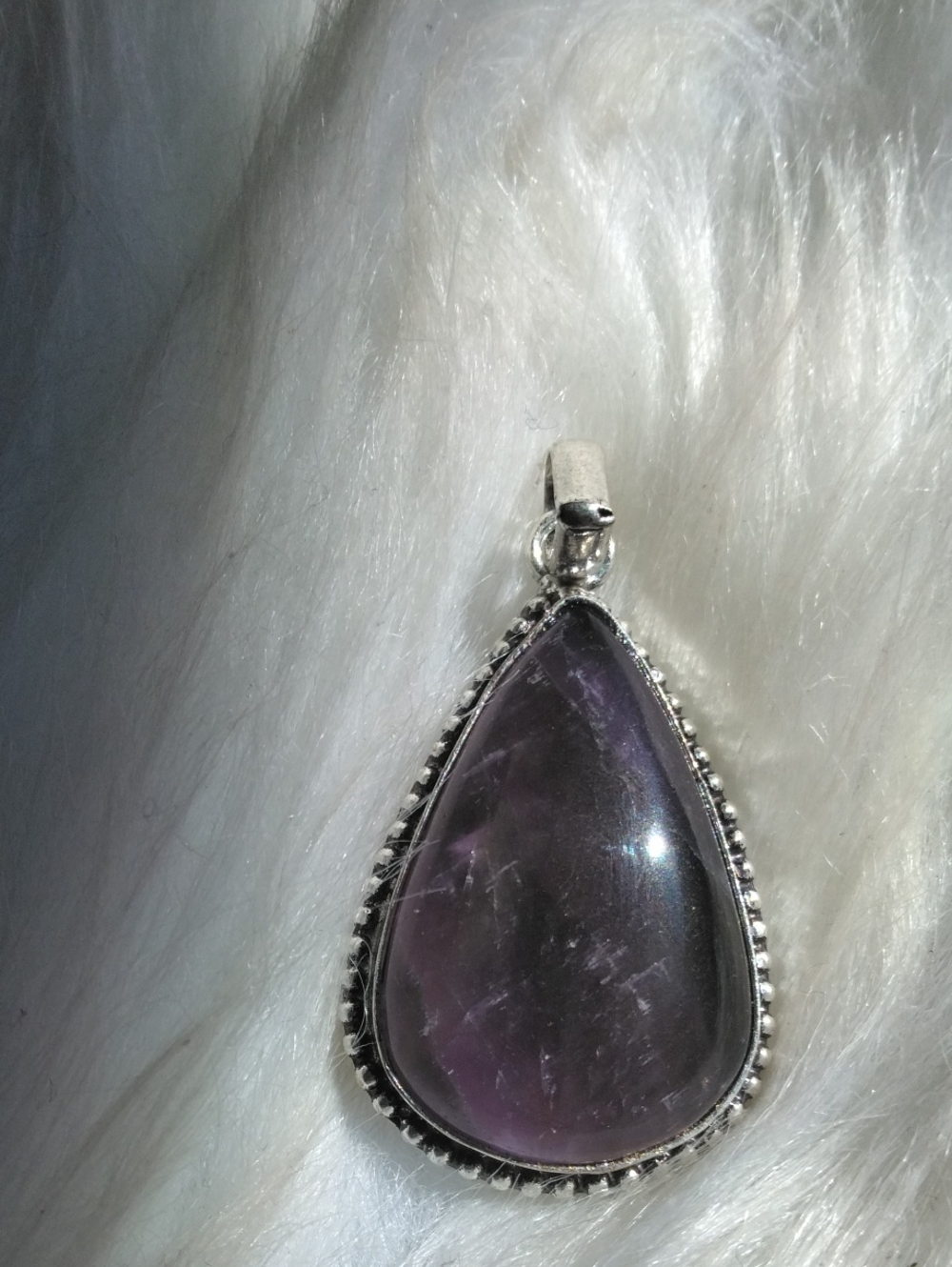 Amethyst Silver Plated Gemstone Necklace Pendant